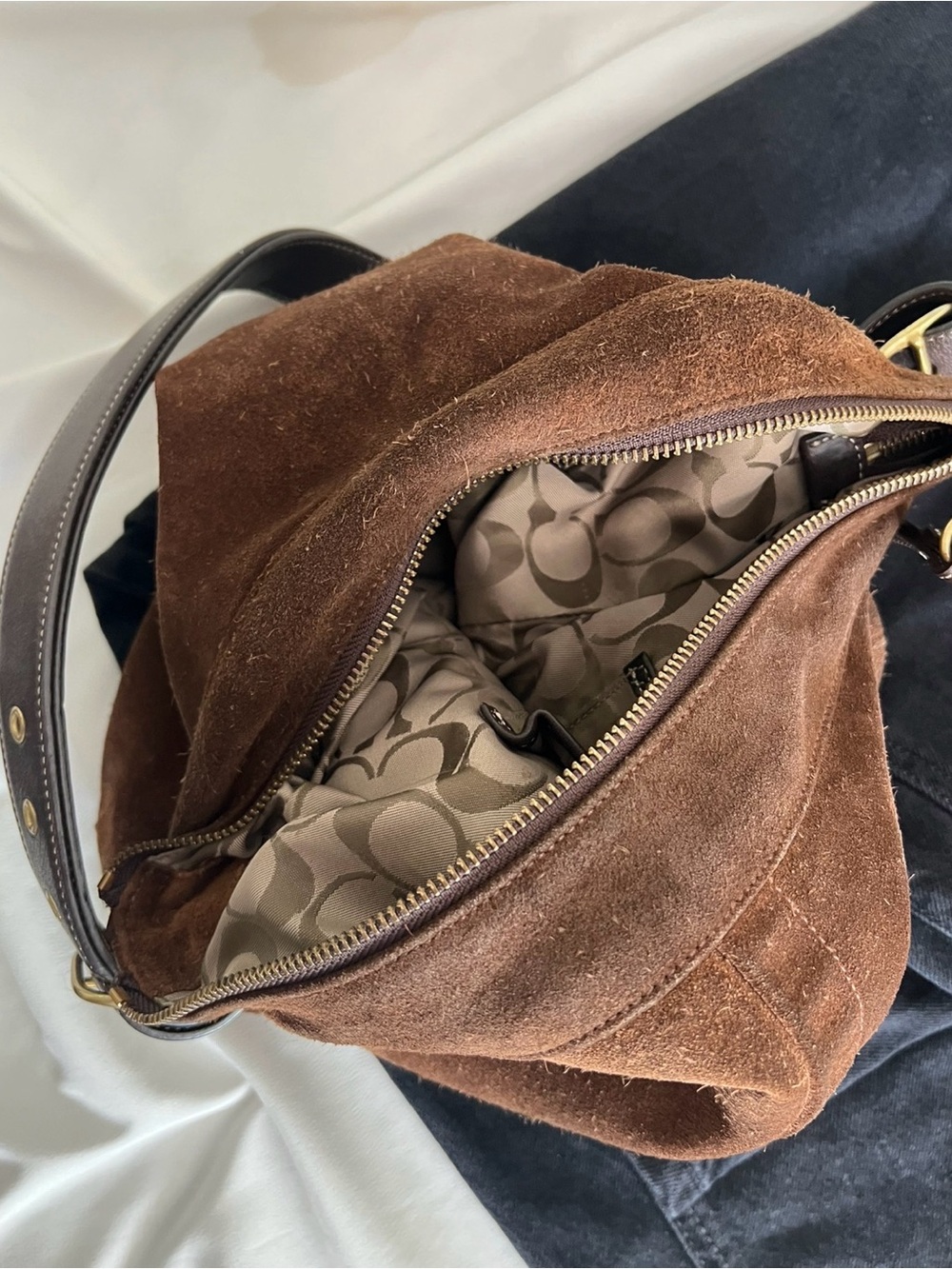 Coach Brown Legacy Suade Shoulder Bag ✨👜 - Picture 5 of 6